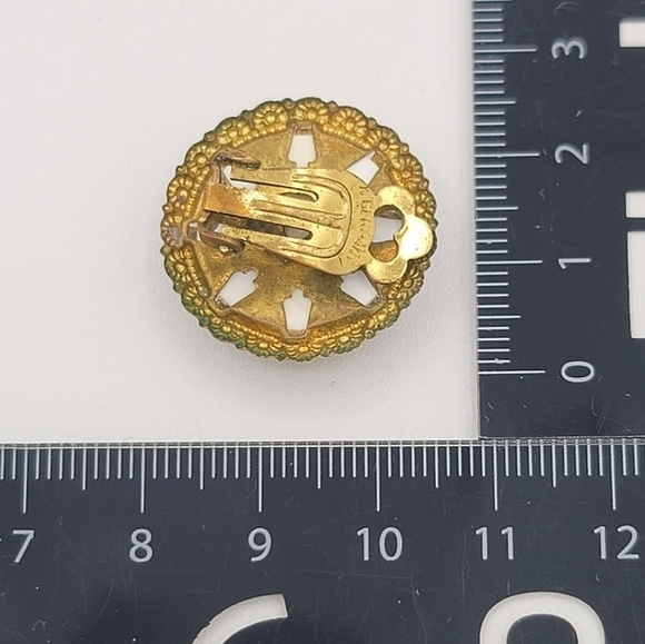 Vintage Germany Courting Couple Clip On Earrings #763 - Picture 12 of 14